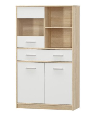 Vitrines szekrény 2D1W1S/80